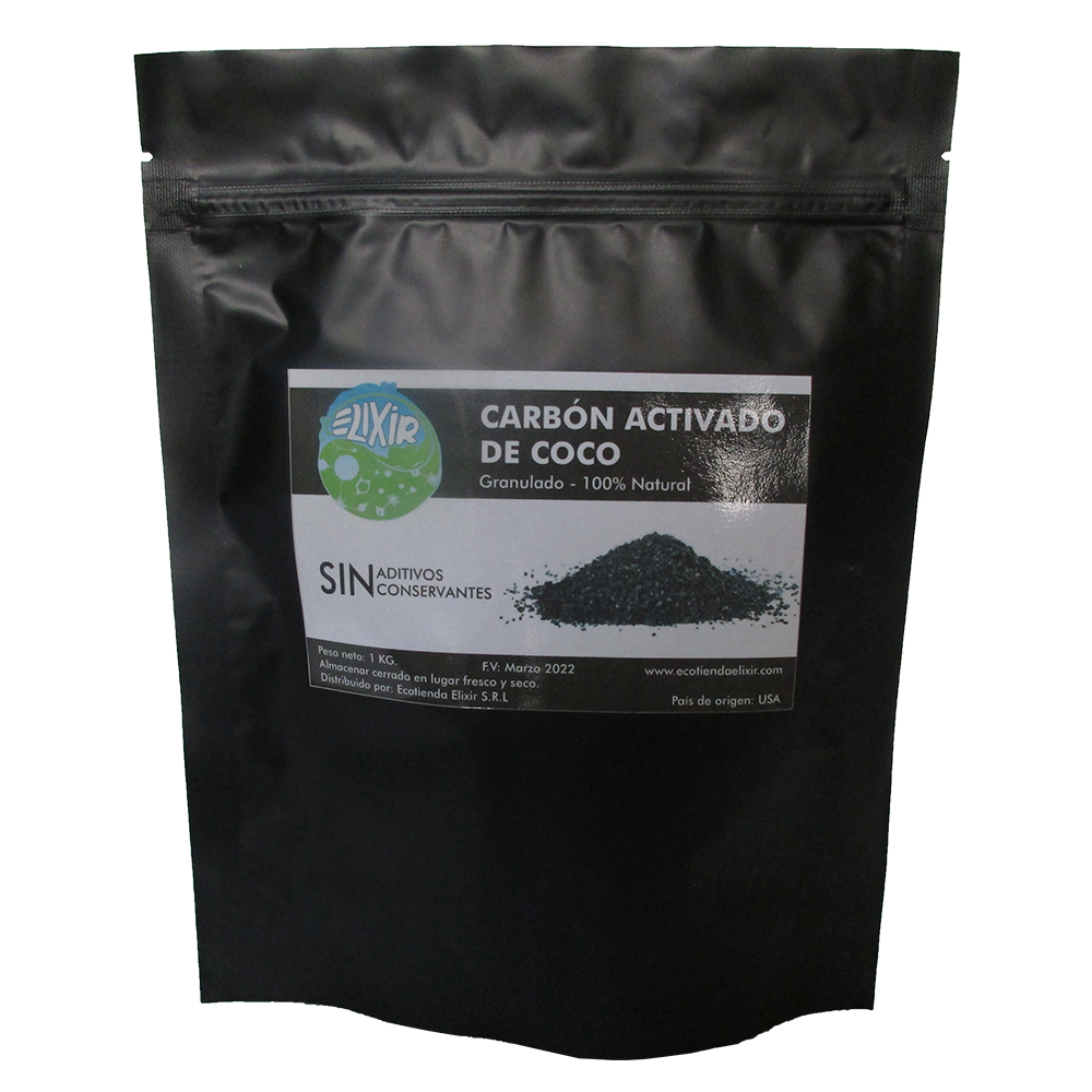 Carbón Activado de Cáscara de Coco Granulado Ecotienda Elixir