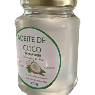 Aceite de coco extra virgen puro +harina de coco 250 g | Frasco 370 ml