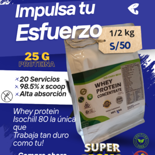Proteina de  suero de leche concentrada  -USA | Bolsa 500 g