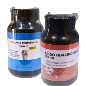 Acido Hialurónico 500 mg y Colageno tipo 2▪︎ 500mg | 120 capsulas